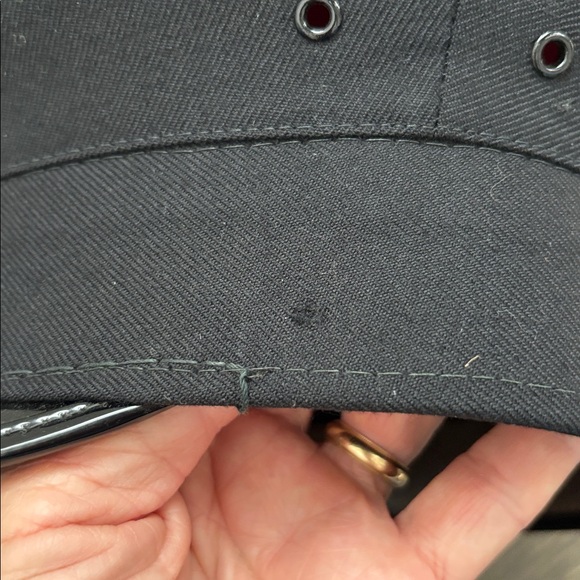 Vintage Chaffeur/ Doorman hat, black wool blend?, patent visor, Union made - Picture 6 of 6